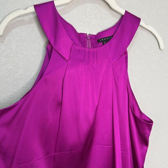 Theory Silk Tank Top Womens Small Purple Magenta Morisa Sleeveless Blouse Shirt - Picture 3 of 9